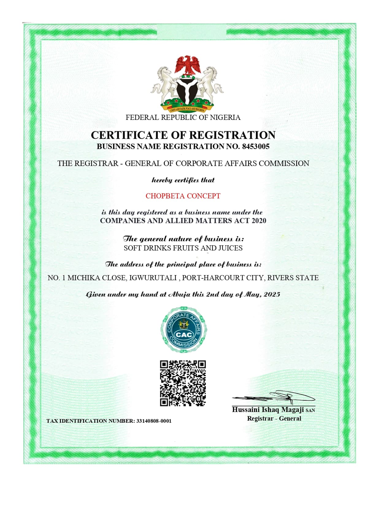 CAC Certificate